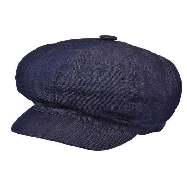 G&H Denim Spitfire Bakerboy Cap - Dark Denim