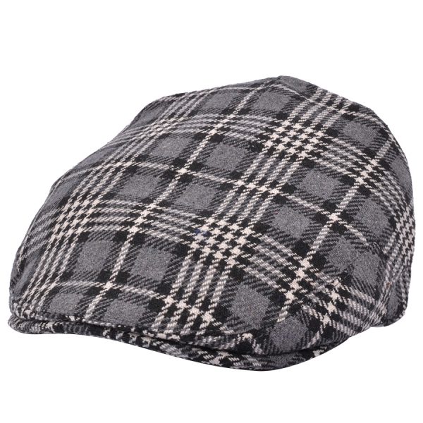 G&H Scottish Tartan Tartan Flat Cap - Grey