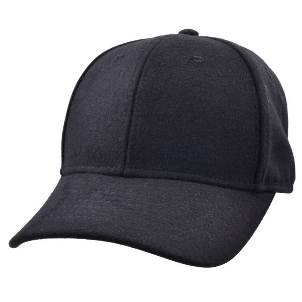 Carbon212 Wool Structured Front Panel Baseball Cap - Black
