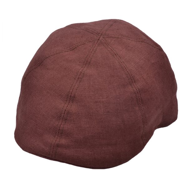 G&H Linen Duckbill 6-Panel Flat Cap - Brown
