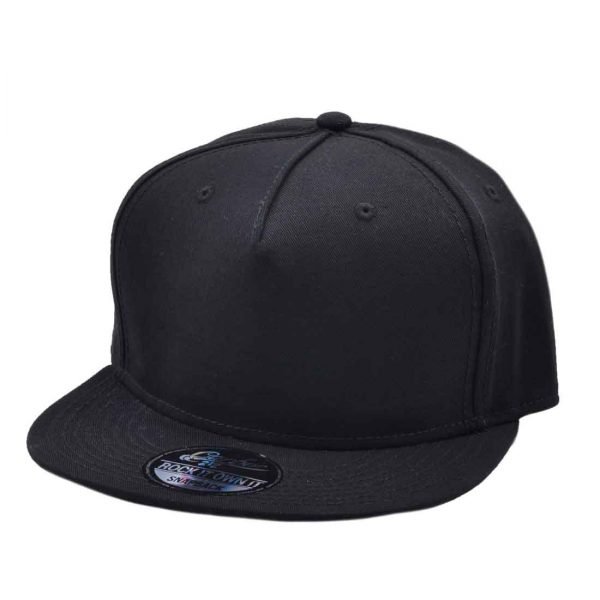 Carbon212 Plain structured front Panel Snapback - Black
