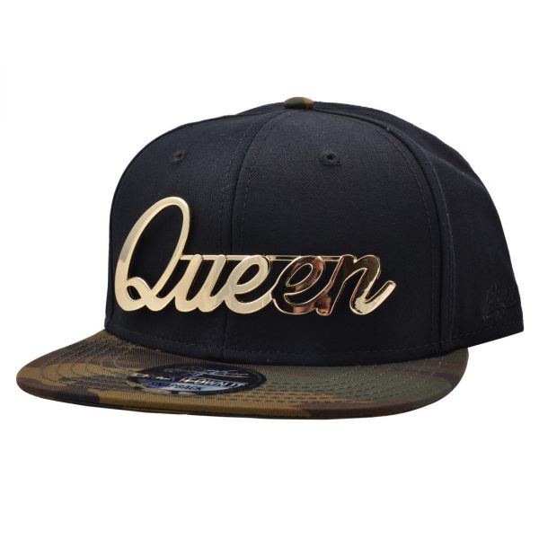 Carbon 212 Queen Gold Metal With Camouflage Visor Snapback Cap