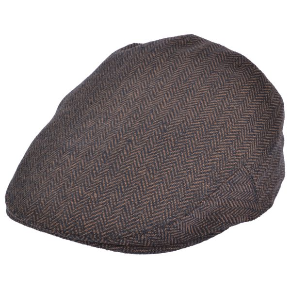 G&H Herringbone Flat Cap - Brown