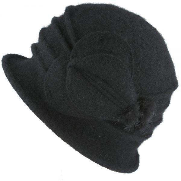 Ladies Vintage 1920s Wool Felt Cloche Hat