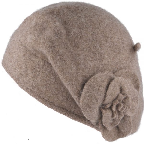 Ladies Wool Beret Cloche With Bow