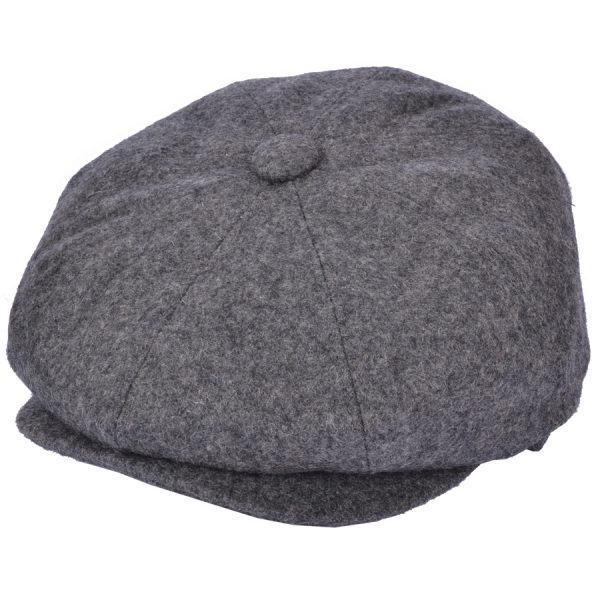 G&H Wool Gatsby 8 Panel Newsboy Cap - Grey