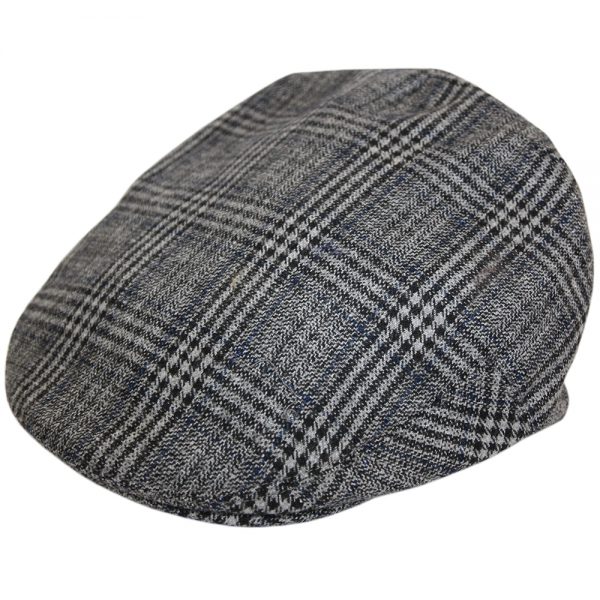G&H Check Tweed Flat Cap - Blue