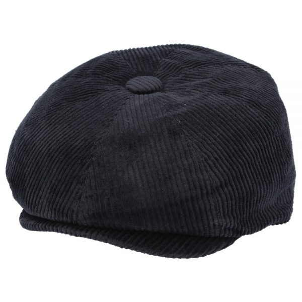 G&H Corduroy Gatsby Newsboy Cap - Black