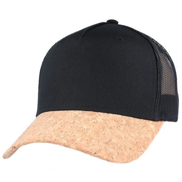 Carbon212 Cork Mesh Trucker Baseball Cap - Black