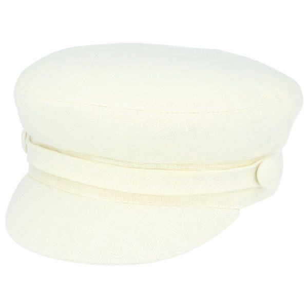 G&H Linen Summer Breton Fiddler Caps - Cream