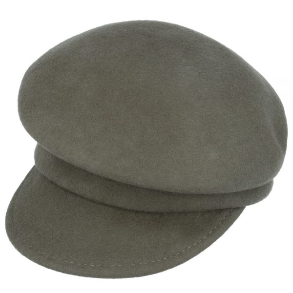 Maz Chic Vintage Wool Cloche Hat With Peak - Olive