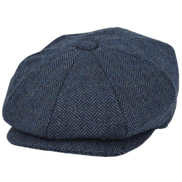 Maz Wool Herringbone 8 Panel Newsboy Cap