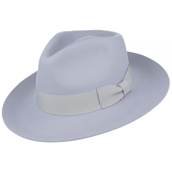 Gladwin Bond Grace Snap-Brim Wool Fedora Hat - Rice
