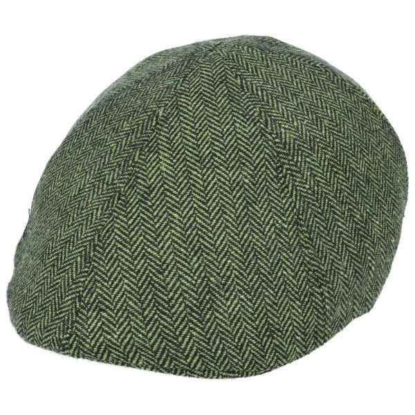 G&H Herringbone Six Panel Flat Cap - Green