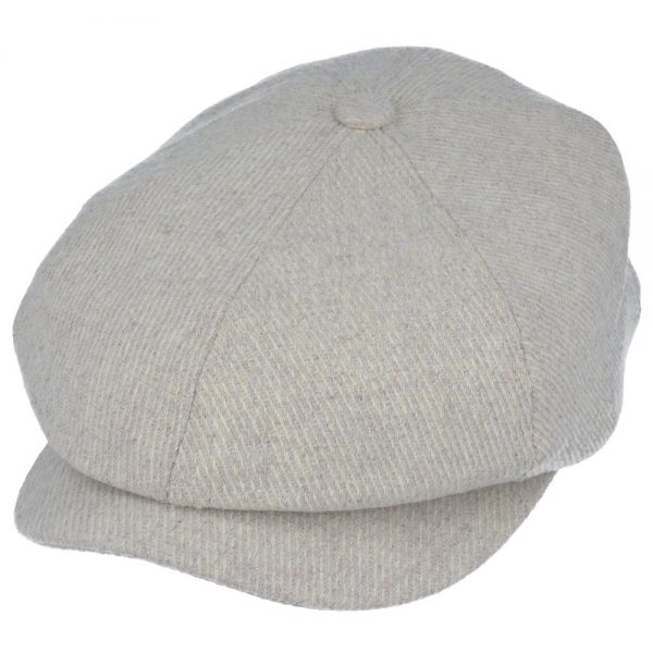 Maz Limited Edition Corduroy Flat Six Panel Newsboy Cap - Cream