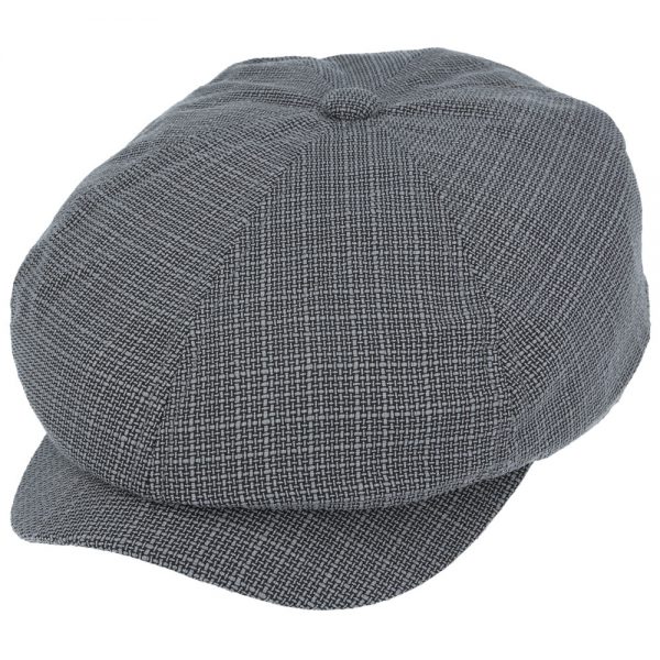 Maz Limited Edition Plain Flat Six Panel Newsboy Cap - Black