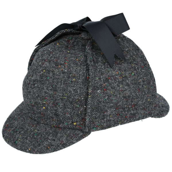 G&H Salt Pepper Deerstalker Hat - Dark Grey