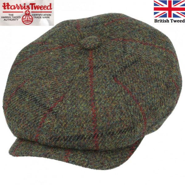 Gladwin Bond Harris Tweed Wool Newsboy Cap - Green