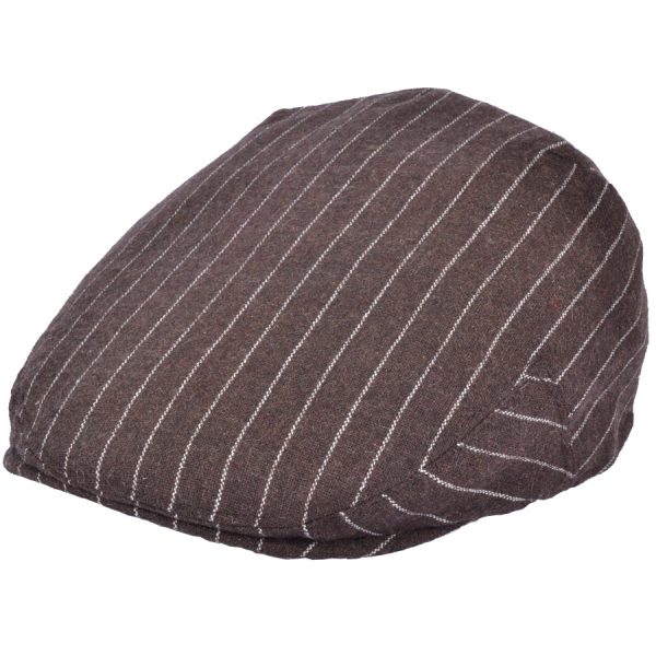 G&H Brown Pinstripe Flat Cap
