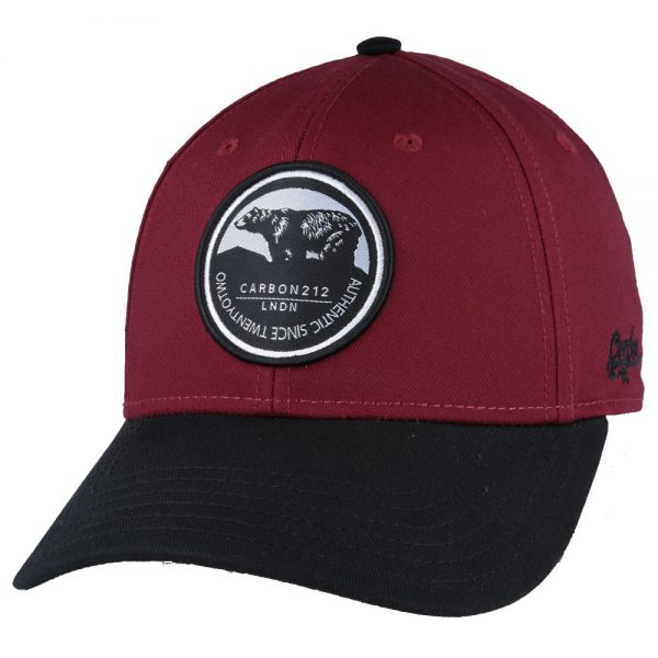 Carbon212 Bear Authentic Since TwentyOTwo Baseball Caps - Wine