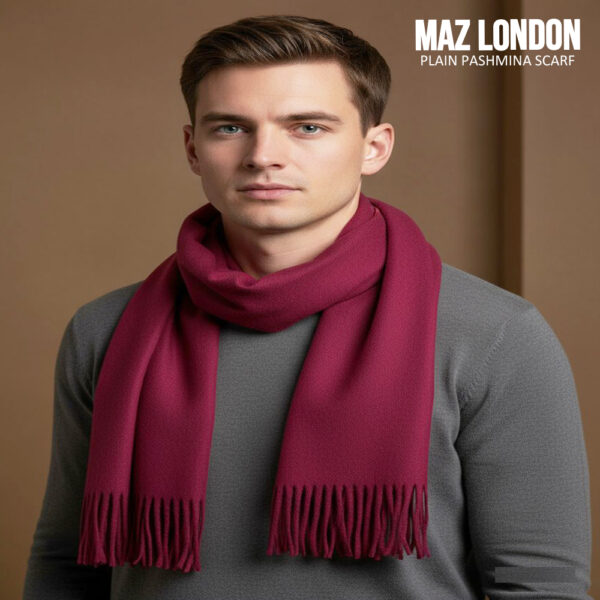 Maz Cashmere Feel Cosy Plain Winter Scarf